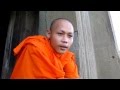 Spiritual blessing from cambodian monk   interview ankor wat siem reap cambodia 2011