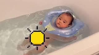 【生後5カ月】初めての浮き輪★お風呂