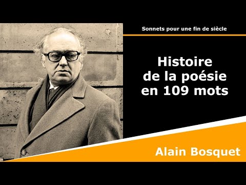 Histoire de la poésie en 109 mots - Sonnet - Alain Bosquet