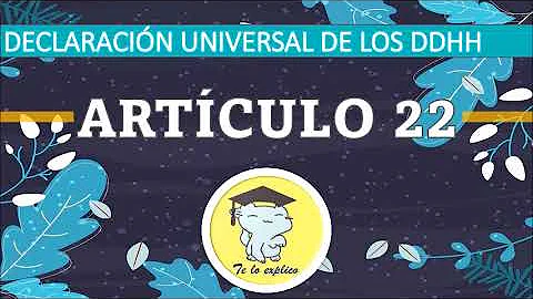 ¿Qué significa el artículo 22 de los Derechos Humanos?