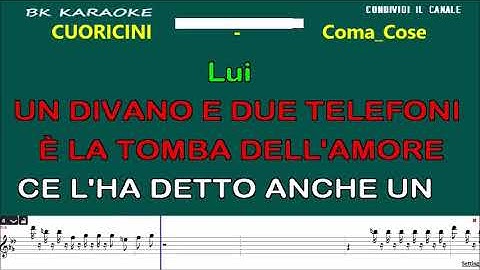 CUORICINI Coma_Cose Karaoke _ 2 Toni Sotto _ Strumentale/Testo _  SANREMO 2025