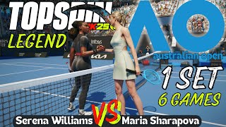 Topspin 2K25 PS5 - Serena Williams vs Maria Sharapova - Legend Difficulty Australian Open