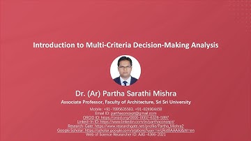 01 Introduction to Multi Criteria Decision Making Analysis