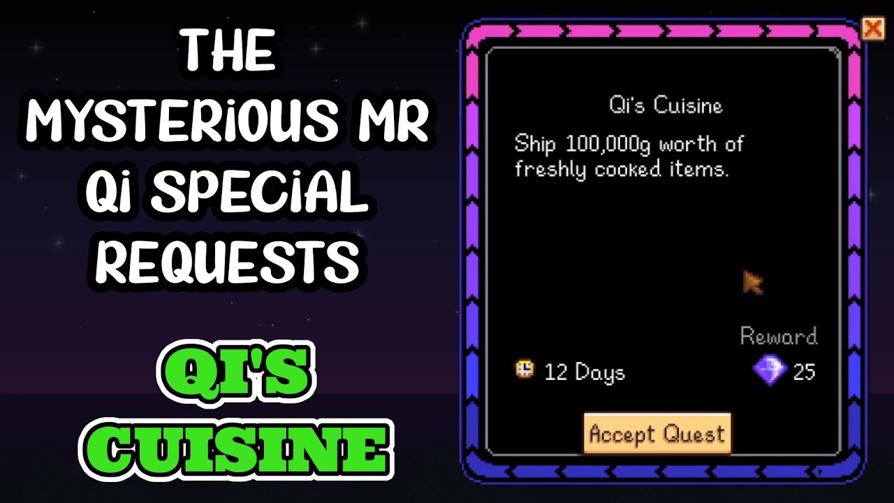 Stardew Valley 1.5 | My Qi's Cuisine | Easy Method To Complete it - YouTube