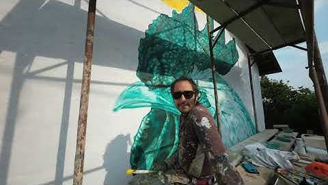 Rooster Mural by Pepe Gaka using System3 Acrylics and Graduate Brushes!