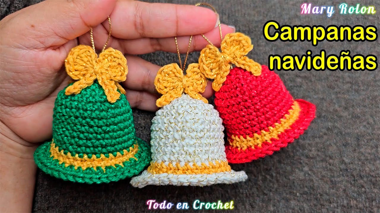 🔔🎄 ¡Últimas campanas navideñas a crochet! 🎅✨ ¡No te quedes sin la tuya! 🎁 ¡Hazla tuya ya! ⏳