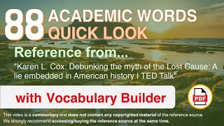 88 Academic Words Quick Look Ref from 