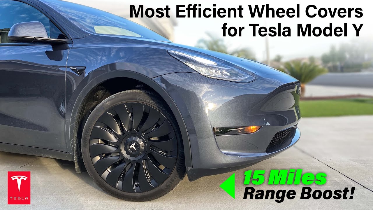 2023 Tesla Model Y Wheel Covers Upgrade with 15 Mile Range Boost