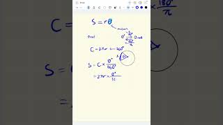 Proof of arc length formula s = rθ