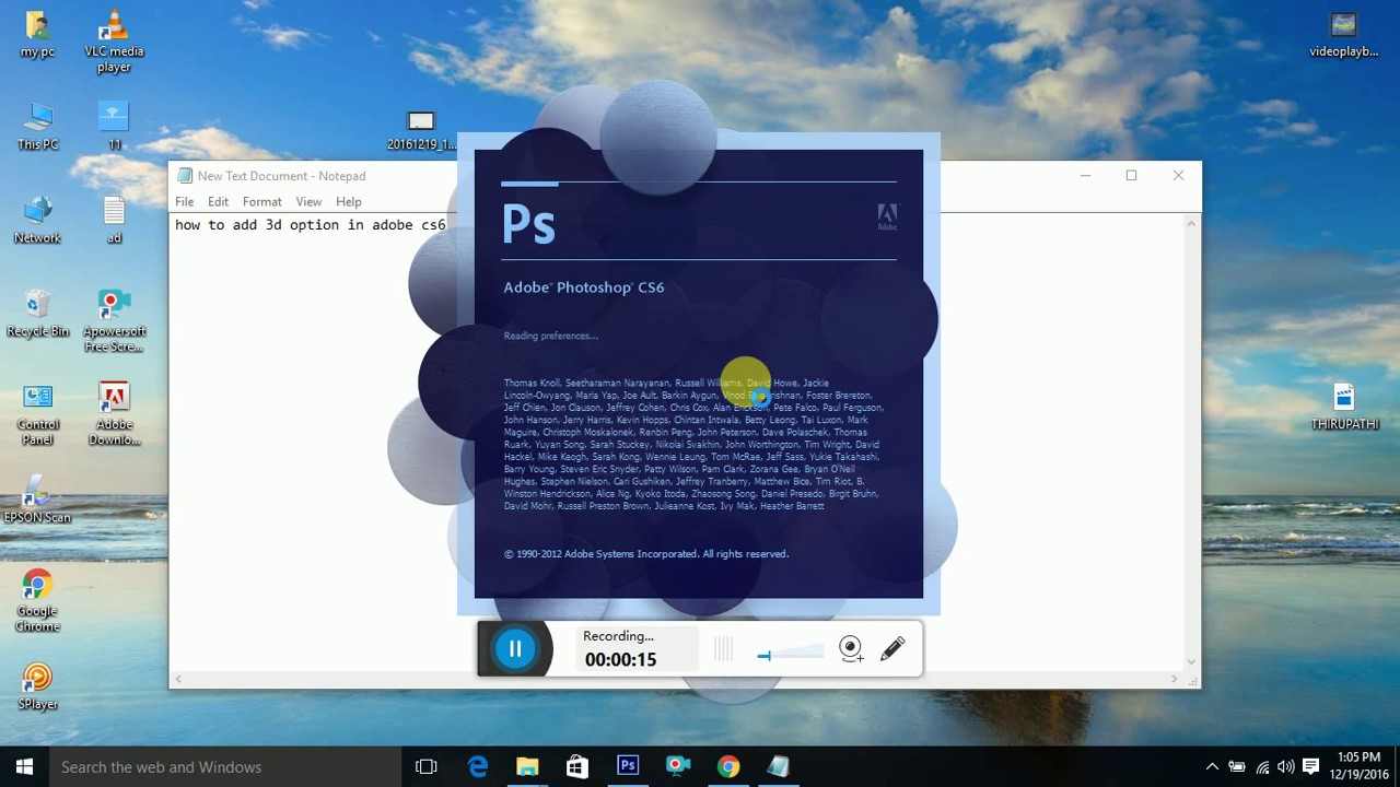 How To Add 3d Option In Adobe Photoshop Cs6 Windows 10 Youtube