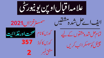 aiou fa semester autumn 2021 code 357 solved assignment number 2  | easy method of education