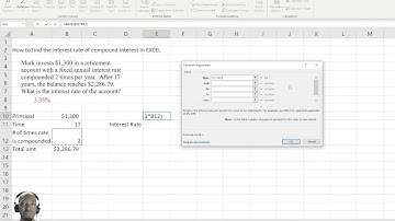 Finding the interest rate of compound interest in EXCEL