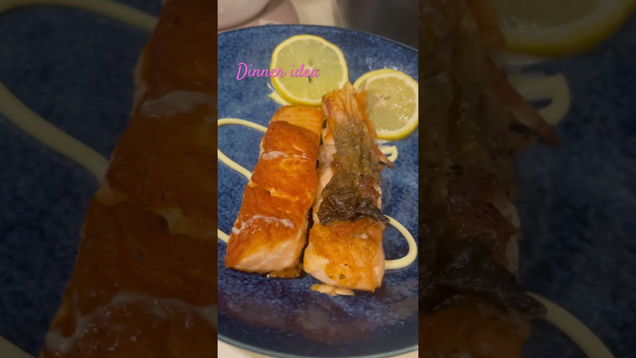 Dinner idea broccoli, salmon and chicken wings 