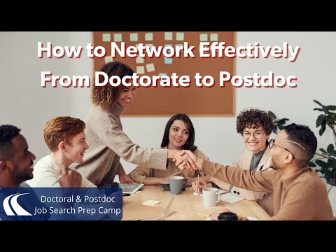 Networking effectively from the start of your doctorate to the end of your postdoc