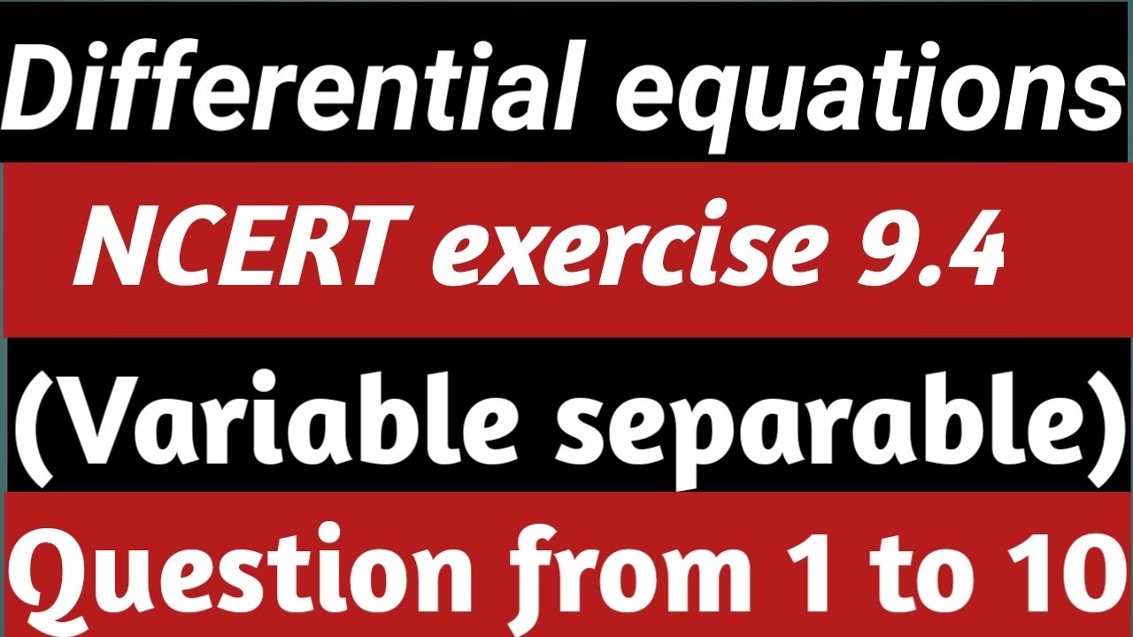 🔥solving differential equation with variable separable method. - YouTube