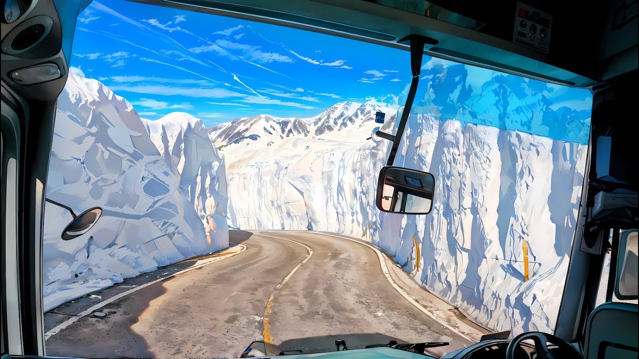 Route alpine de Tateyama Kurobe avec le vhicule unique  travers le couloir de neige