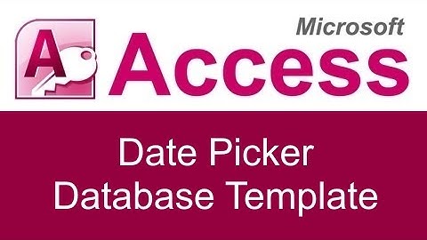 Microsoft Access Date Picker Database Template