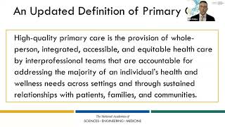 Implementing High Quality Primary Care - Report Release Webinar