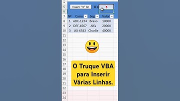 Inserir CARREIRA de linhas na planilha Excel ( VBA ).