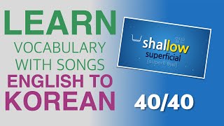 Learn Korean vocabulary with songs (40/40) | English to Korean, Korean to English