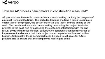 Measuring AP Process Benchmarks in Construction