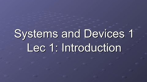 SYS1 - Lectutre 1