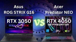 Asus ROG STRIX G16 vs Acer Predator Helios NEO ⚡ Intel i5 13450HX vs 13500HX ⚡ RTX 3050 vs RTX 4050