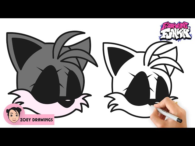 HOW TO DRAW TAILS EXE 2.0  Friday Night Funkin (FNF) - Easy Step By Step  Tutorial For Beginners 