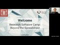 Introduction to our research software camp beyond the spreadsheet