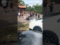 Nissan GTR r35 spitting flames at a car show 2025