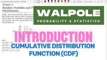 CDF | Probability & Statistics for Engineers & Scientists by Walpole | Solution Chap 3