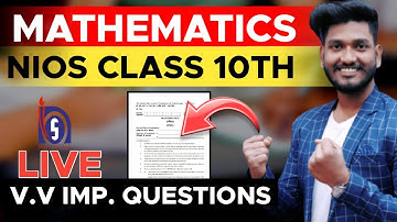 Nios Class 10th Mathematics (211) Very Very Important Questions with Solutions @Manish Verma