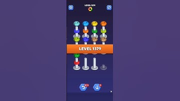 Nut Sort Level 1379 - Color Puzzle Game by Kiwi Fun #games #puzzle #NutSort #NutSortSolution