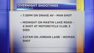 Huntsville police investigate three shootings that left two dead