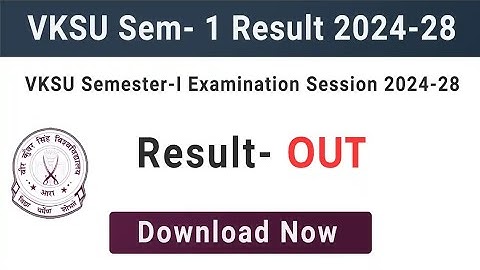 VKSU Semester 1 Result 2024 28 UG  kaise Check kare Vksu Semester 1 Result 2025 kaise download Kare