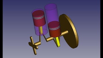 Animate 2 cylinder engine in assembly 4 workbench