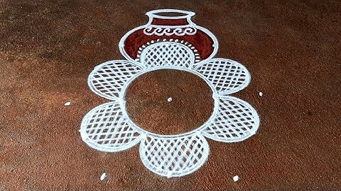Pongal 2025 special kolam/5*3 Pongal paanai kolam/sankranti chukala muggulu/bhogi super rangoli
