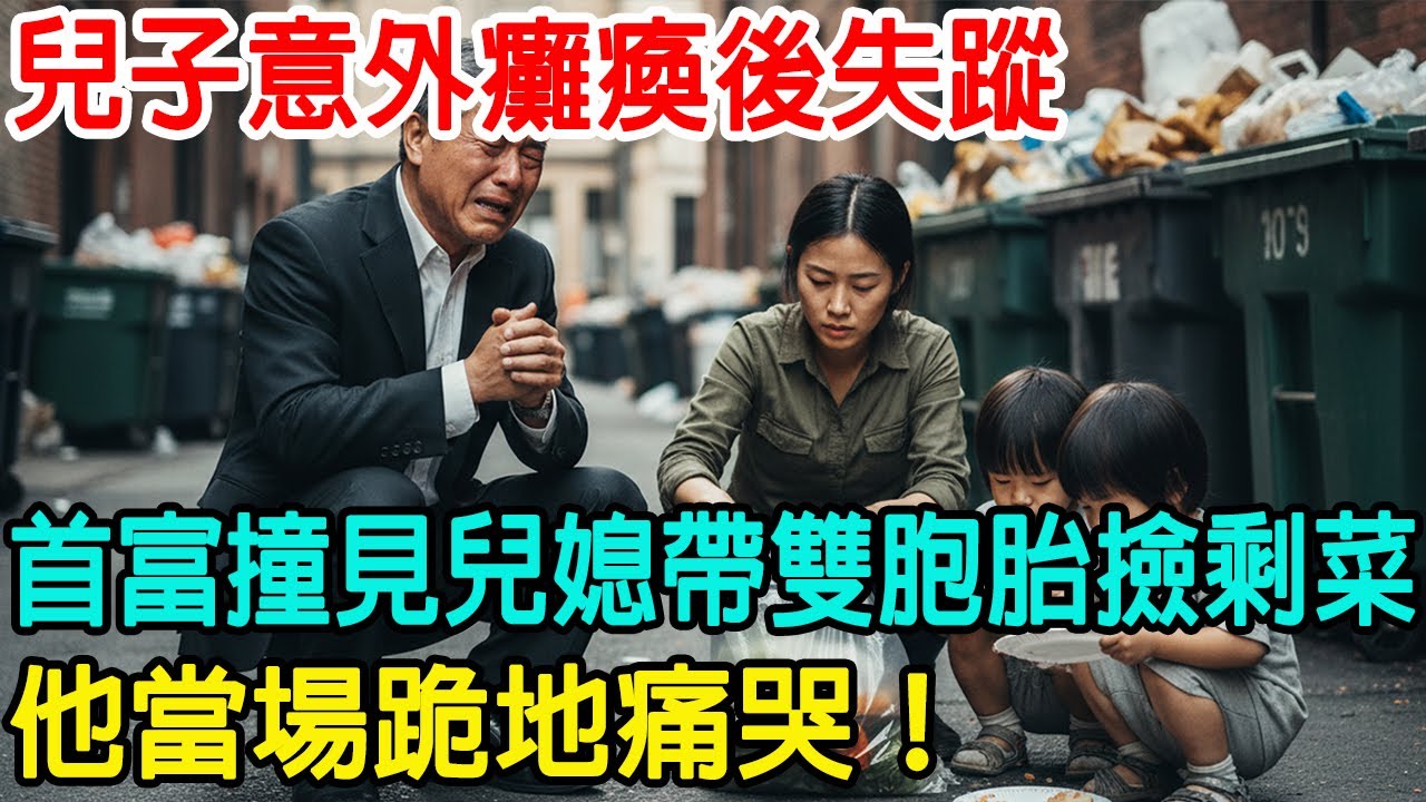 「救命的兩千萬呢？」兒子意外癱瘓後失蹤，首富老爹竟在菜市場撞見兒媳帶著雙胞胎撿剩菜！他當場跪地痛哭！#情感故事 #情感共鸣 #感人故事 #感人壹幕 #青瓷故事屋