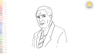 Garrett Morgan drawing | Outline drawings | How to draw Garrett Morgan step by step | #artjanag