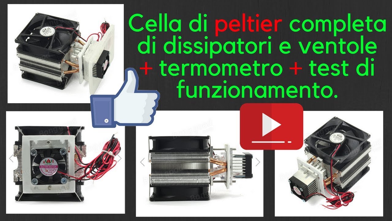 ☁ Cella di peltier completa di dissipatori e ventole + termometro + test di funzionamento ✔