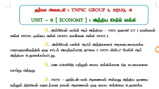 INDIAN ECONOMY | UNIT - 5 : இந்திய ரிசர்வ் வங்கி | TNPSC New Syllabus I