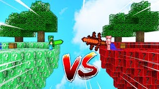 BATALLA de ISLA DE LUCKY BLOCKS ESMERALDA vs ISLA LUCKY BLOCKS DIOROS - MINECRAFT LUCKY BLOCKS