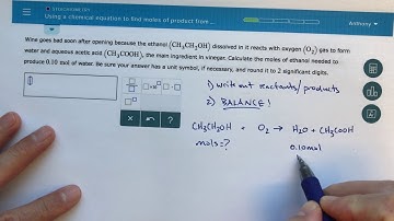 ALEKS - Using a Chemical Equation to Find Moles of Product from Moles of Reactant