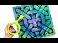 3D TAPE ACRYLIC POUR FLUIDART step by step painting tutorial Zentangle inspiration #art #painting