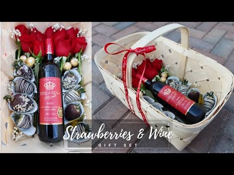 DIY Chocolate Covered Strawberries And Stella Rosa Wine Gift Set ❤