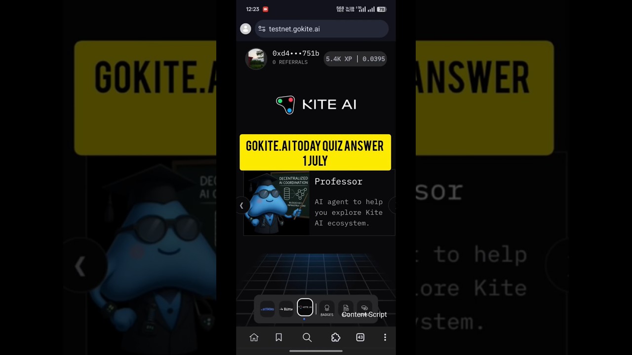 GoKite.Ai/Kite Ai Today Quiz Answer 1 July | Kite Ai Today Voucher Code 