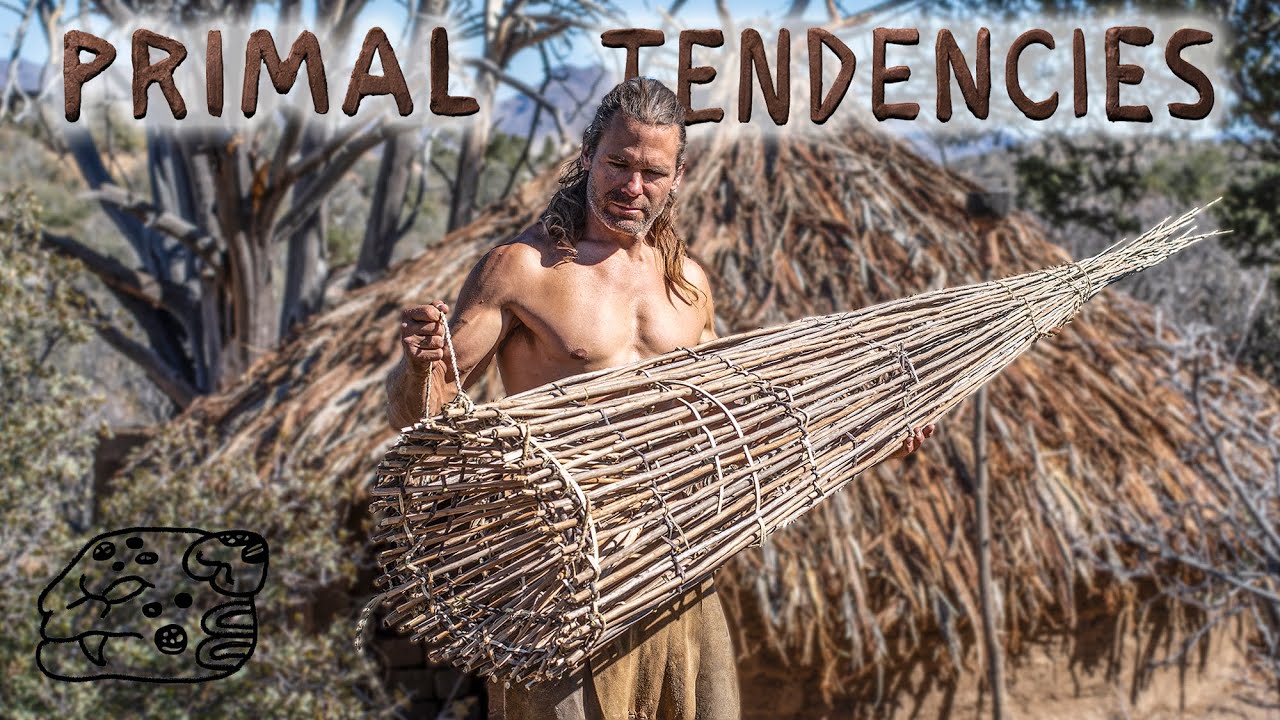 Making a Primitive Double Basket Fish Trap (episode 36) 