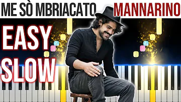 Me Sò Mbriacato - Mannarino - EASY SLOW Piano Tutorial 🎹 - video 4K🤙