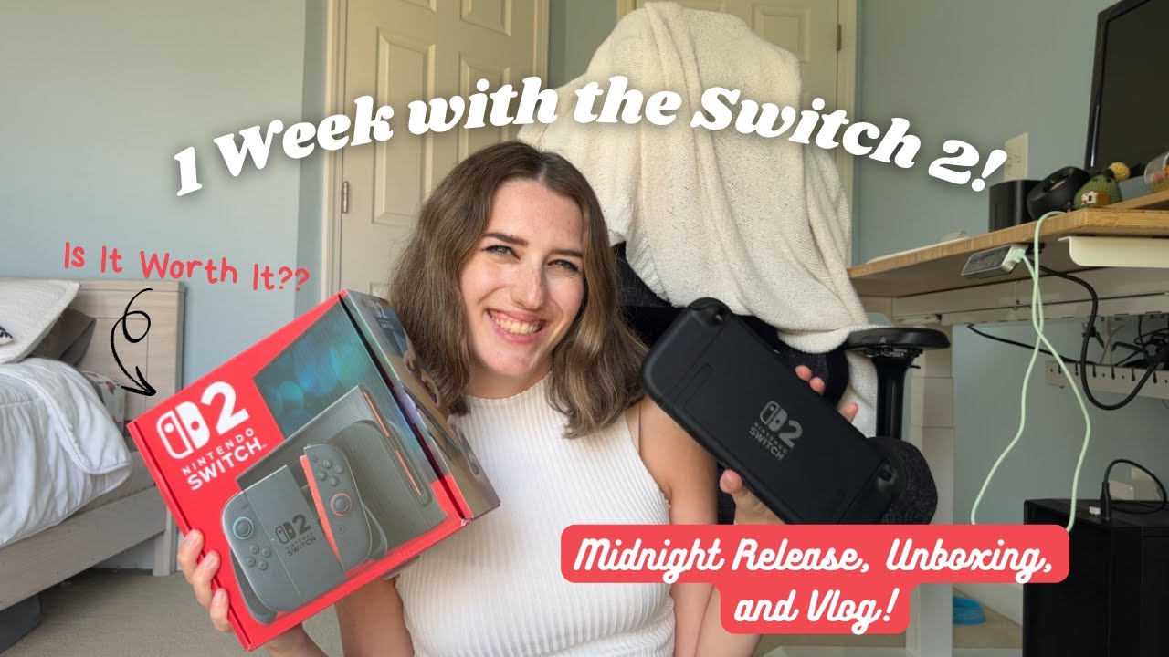 1 Week With The Switch 2! | midnight release, unboxing, first thoughts!
