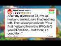 After my divorce at 73, my ex husband smiled, sure I had nothing left  Then a lawyer arrived